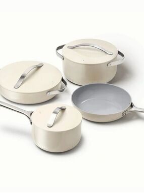 Caraway 12 piece Cream Colored Cookware Set